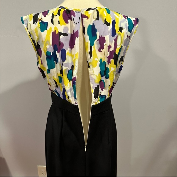 AB Studio Watercolor Abstract with Black Skirt Sleeveless Shift Dress - Picture 6 of 14